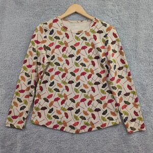 Bedford Fair Colorful Floral Long Sleeve Top Size‎ Small Petite PS Leaves Fall